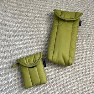 Baggu Grass Green Airpods Case & Padded Sun Glasses Case Bundle